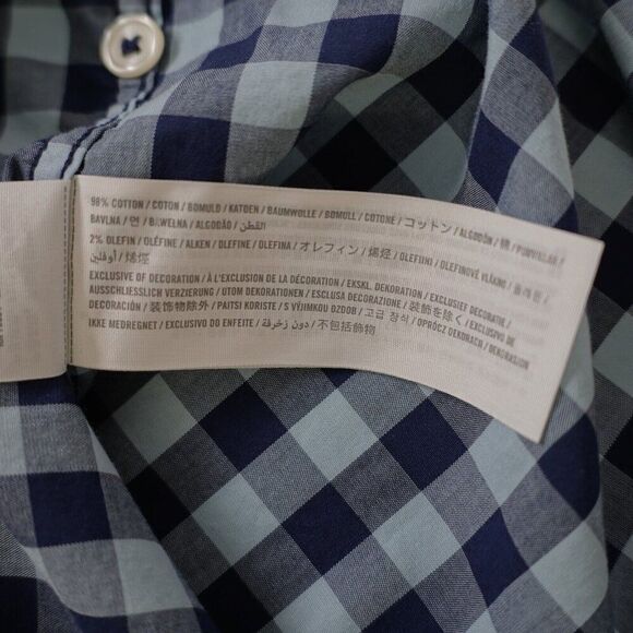 Abercrombie & Fitch Blue Plaid Pocket Front Collared Cotton Button Down Large - Picture 10 of 10